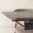 Extendable ceramic dining table 160-200 cm in black/walnut finish - Lizbona
