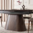 Extendable ceramic dining table 160-200 cm in black/walnut finish - Lizbona