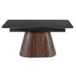 Extendable ceramic dining table 160-200 cm in black/walnut finish - Lizbona