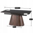 Extendable ceramic dining table 160-200 cm in black/walnut finish - Lizbona