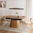 Extendable ceramic dining table 160-200 cm in oak finish - Lizbona
