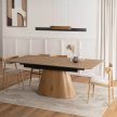 Extendable ceramic dining table 160-200 cm in oak finish - Lizbona