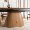 Extendable ceramic dining table 160-200 cm in oak finish - Lizbona