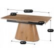 Extendable ceramic dining table 160-200 cm in oak finish - Lizbona