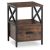 LOGAN Bedside Table 40 cm Rustic Oak/Black