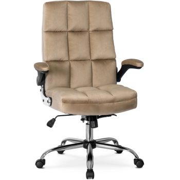 LONDON Swivel Chair Beige Velvet