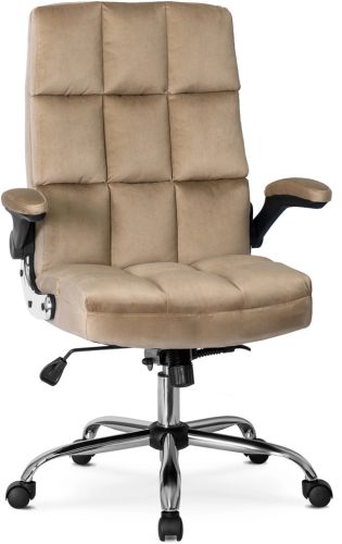 LONDON Swivel Chair Beige Velvet