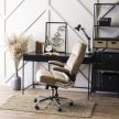 LONDON Swivel Chair Beige Velvet