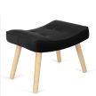 Black Velvet Lounge Armchair with Footrest LOZANO