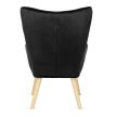 Black Velvet Lounge Armchair with Footrest LOZANO