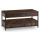 Extendable coffee table 100 cm in rustic oak/black finish - Luca