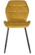 Szék mustársárga színben, bársony kárpittal. LUCKY