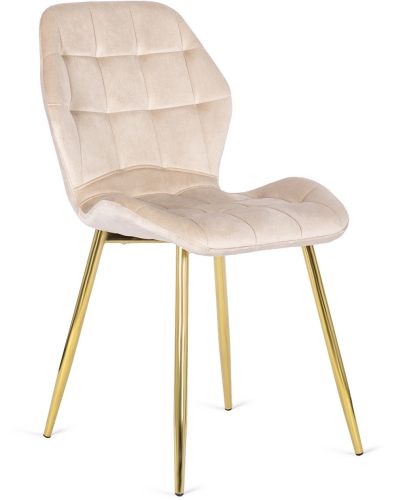 Szék krém színben, bársony kárpittal. LUCKY