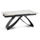 Extendable Ceramic Dining Table 160-240 cm White Marble/Black LUIGI