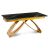 Extendable ceramic dining table 160-240 cm in black-gold marble/gold finish - Luigi