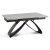 Extendable Ceramic Dining Table 160-240 cm Grey Marble/Black LUIGI