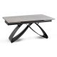 Extendable Ceramic Dining Table 160-240 cm Grey Marble/Black LUIGI