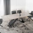 Extendable Ceramic Dining Table 160-240 cm Grey Marble/Black LUIGI