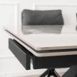 Extendable Ceramic Dining Table 160-240 cm Grey Marble/Black LUIGI