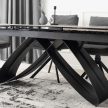 Extendable Ceramic Dining Table 160-240 cm Grey Marble/Black LUIGI