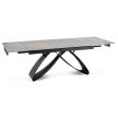 Extendable Ceramic Dining Table 160-240 cm Grey Marble/Black LUIGI