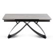 Extendable Ceramic Dining Table 160-240 cm Grey Marble/Black LUIGI
