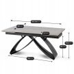 Extendable Ceramic Dining Table 160-240 cm Grey Marble/Black LUIGI