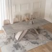 Extendable Ceramic Dining Table 160-240 cm Grey Marble/Cashmere LUIGI