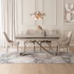 Extendable Ceramic Dining Table 160-240 cm Grey Marble/Cashmere LUIGI