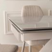 Extendable Ceramic Dining Table 160-240 cm Grey Marble/Cashmere LUIGI