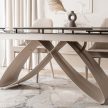 Extendable Ceramic Dining Table 160-240 cm Grey Marble/Cashmere LUIGI