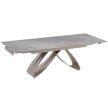 Extendable Ceramic Dining Table 160-240 cm Grey Marble/Cashmere LUIGI