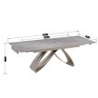 Extendable Ceramic Dining Table 160-240 cm Grey Marble/Cashmere LUIGI