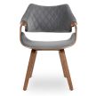 Stolička LUISE zamat sivá / orech