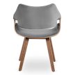 LUISE bársony szék szürke / dió színben
