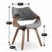LUISE bársony szék szürke / dió színben