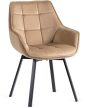 Forgó szék bézs színben, bársony kárpittal, LUNA