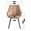 Forgó szék bézs színben, bársony kárpittal, LUNA