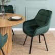 Otočná stolička čalúnená zamatom zelená – LUNA
