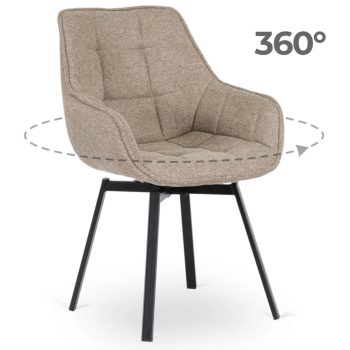 Otočná stolička béžová – LUNA 2