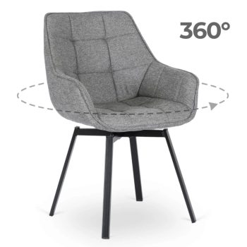 Otočná stolička v sivej farbe – LUNA 2