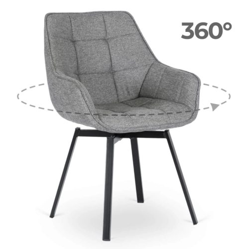 Otočná stolička v sivej farbe – LUNA 2