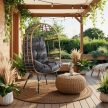Garden lounge chair in grey color - Madison