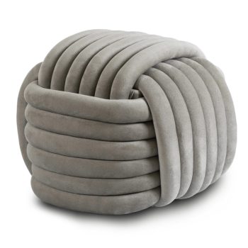 Fonott puff szürke színben, bársony kárpittal, MAGMA