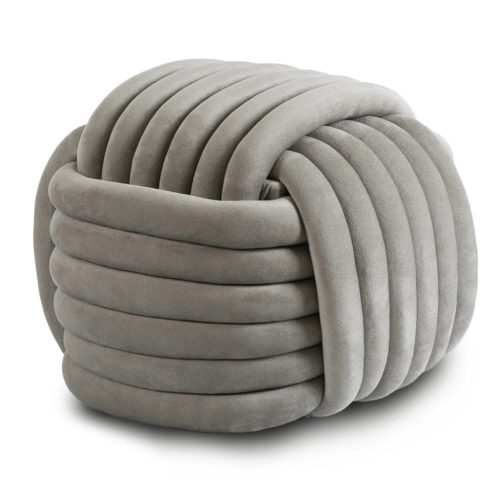 Fonott puff szürke színben, bársony kárpittal, MAGMA