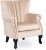 MALLO Armchair Beige Velvet Upholstery