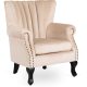 MALLO Armchair Beige Velvet Upholstery