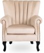 MALLO Armchair Beige Velvet Upholstery