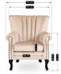 MALLO Armchair Beige Velvet Upholstery