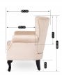 MALLO Armchair Beige Velvet Upholstery